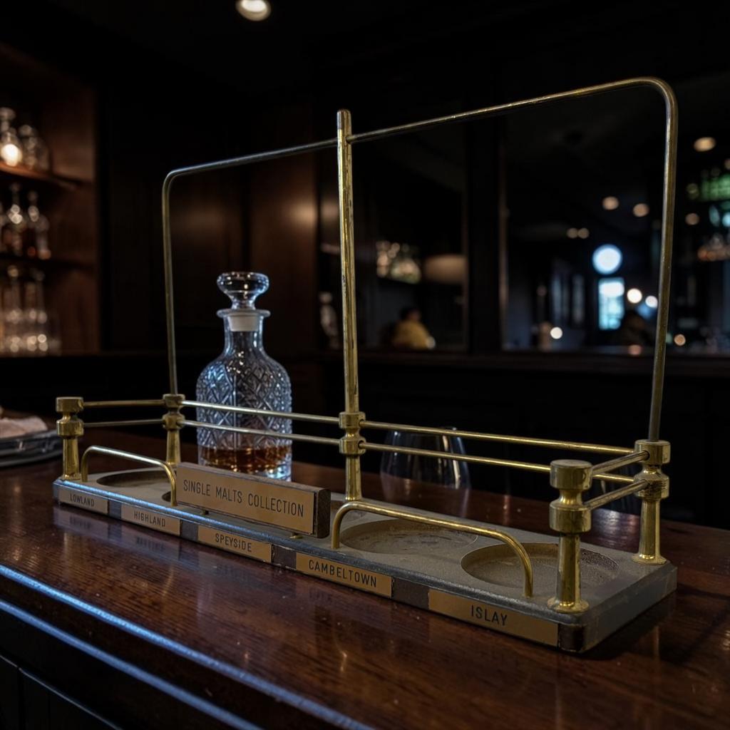 vintage messing flessenrek / display  whisky  'Single Malts', Antiek en Kunst, Ophalen