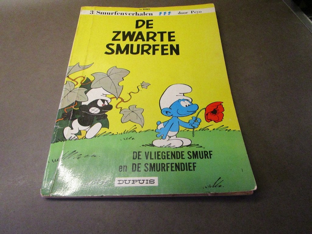 De zwarte smurfen - 1e druk - 1963, Boeken, Stripverhalen, Gelezen, Eén stripboek, Ophalen of Verzenden
