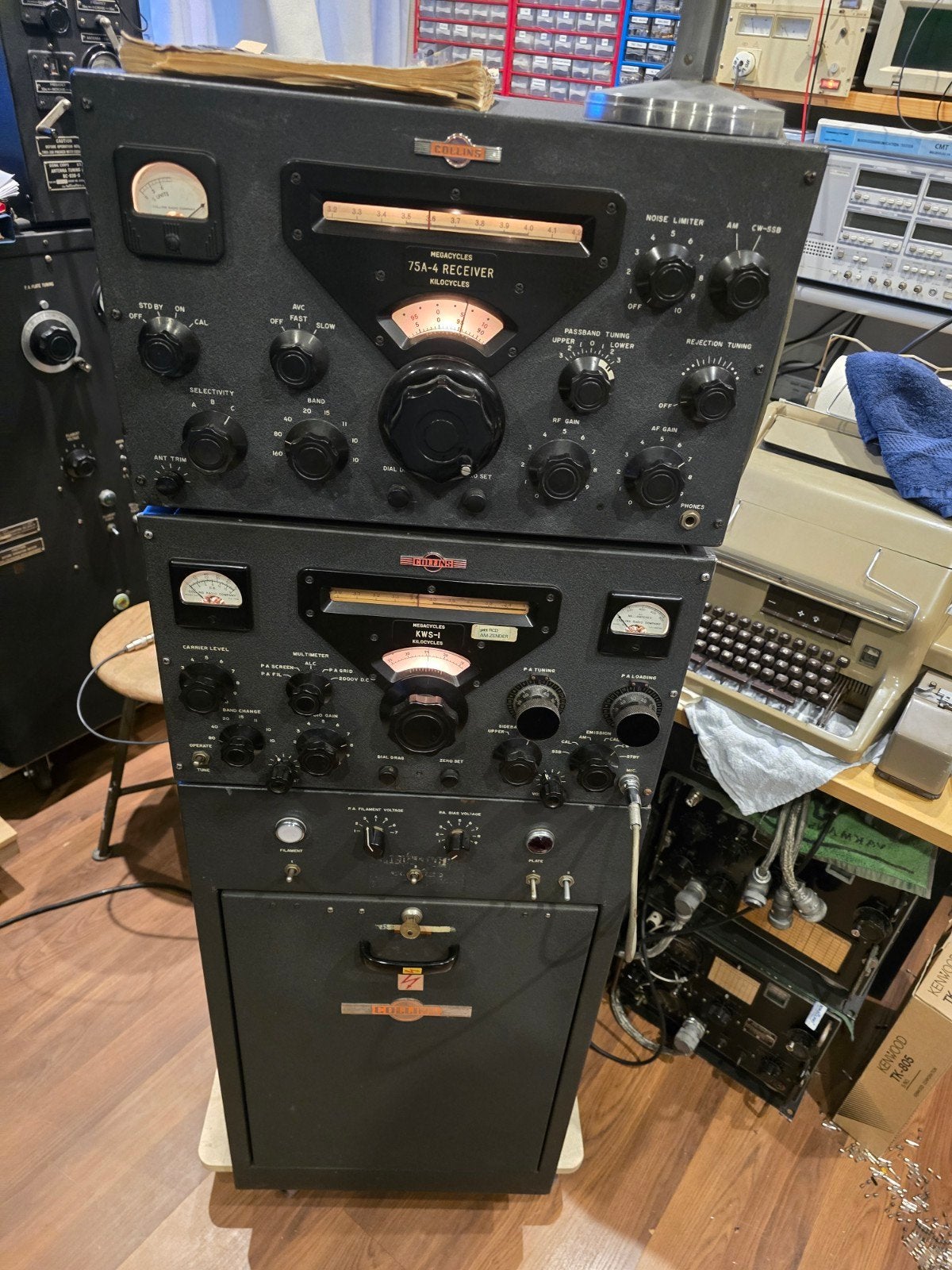 Collins kws-1 transmitter, 75A-4 receiver set., Telecommunicatie, Zenders en Ontvangers, Ophalen, Gebruikt, Zender en Ontvanger
