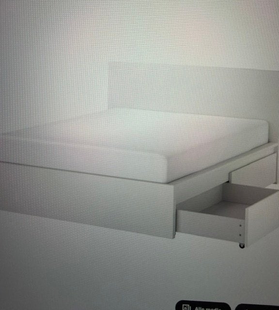 Ikea Bed Malm Wit, Strak wit bed, Enlèvement, 200 cm, Deux personnes