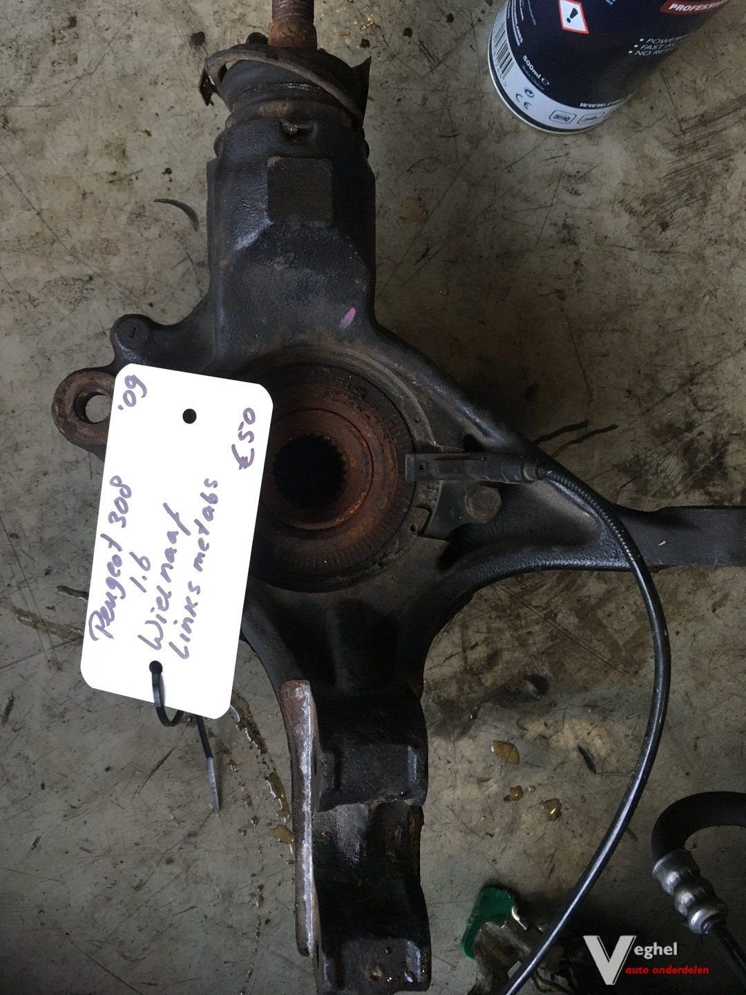 Peugeot 308 1.6 2009 wielnaaf links met abs, Gebruikt, -, -, Ophalen of Verzenden