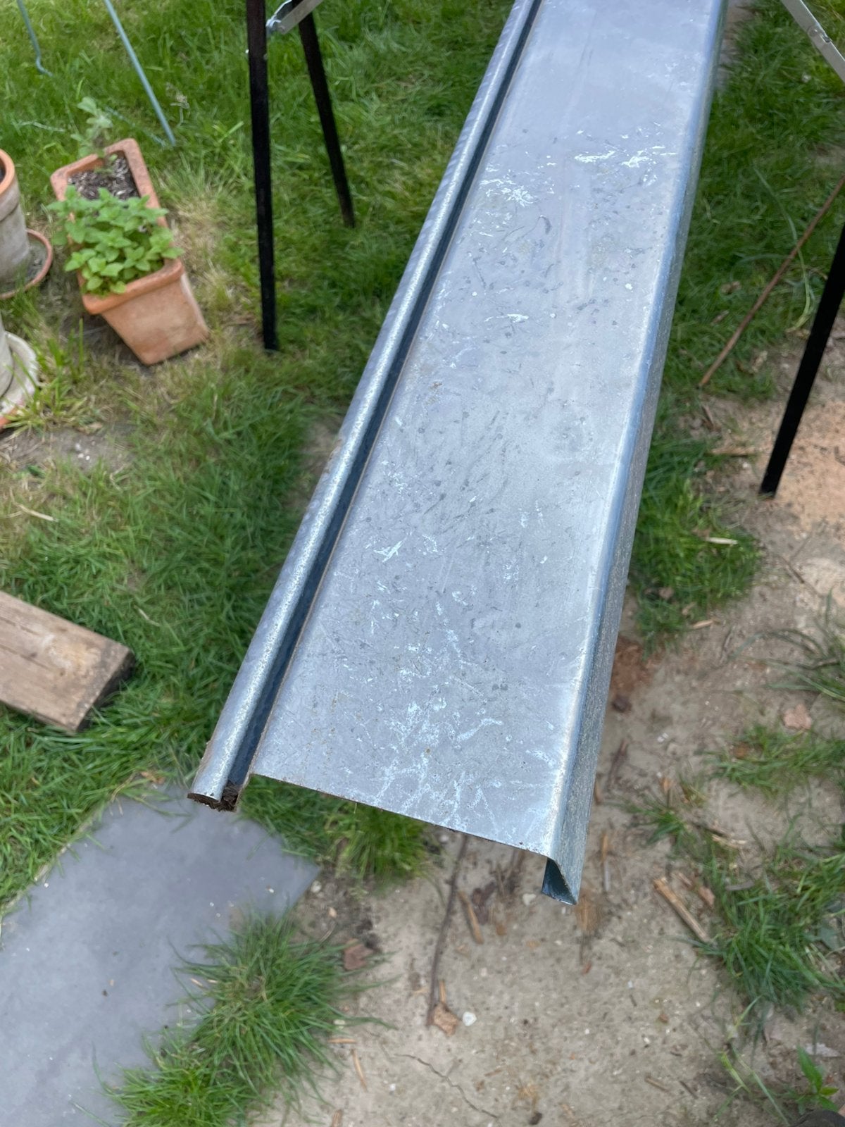 Gouttierre carrée en zinc 4m, Gris, Comme neuf, Enlèvement, Autres types