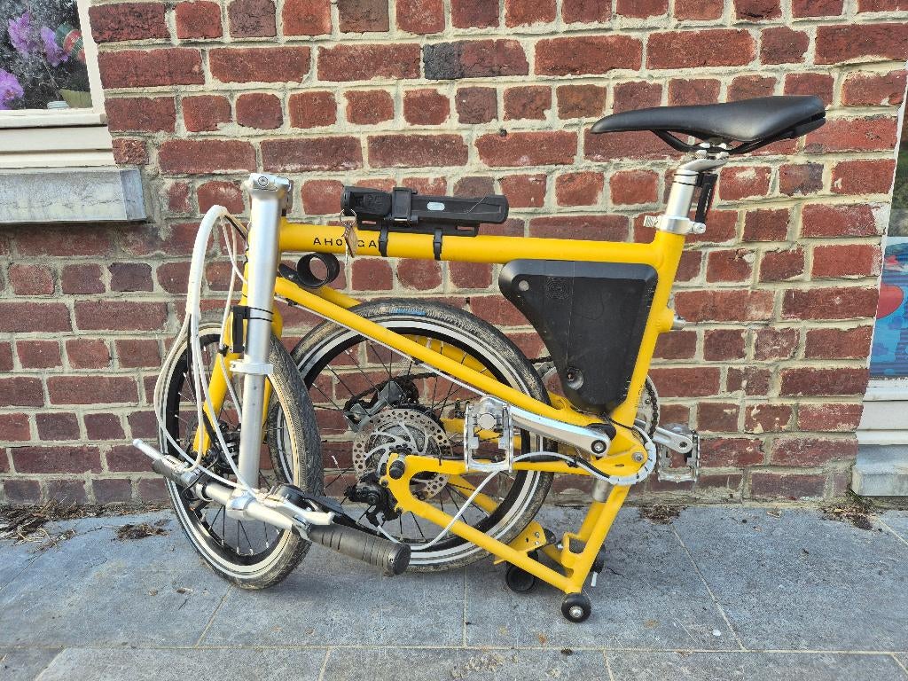 Vélo pliant électrique Ahooga 36V – Jaune – Quasi neuf, Vélos & Vélomoteurs, Autres marques, Vitesses, Moins de 14 pouces, Comme neuf