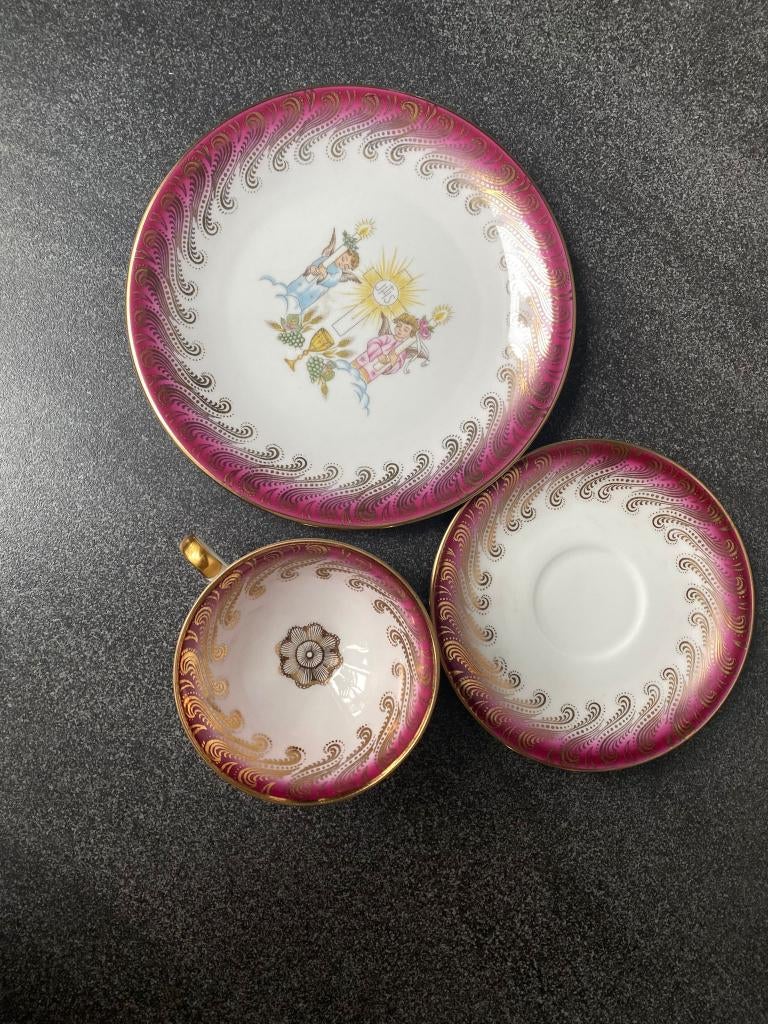 Vintage Bavaria porselein set, Ophalen of Verzenden, Zo goed als nieuw, Porselein, Kop en/of schotel