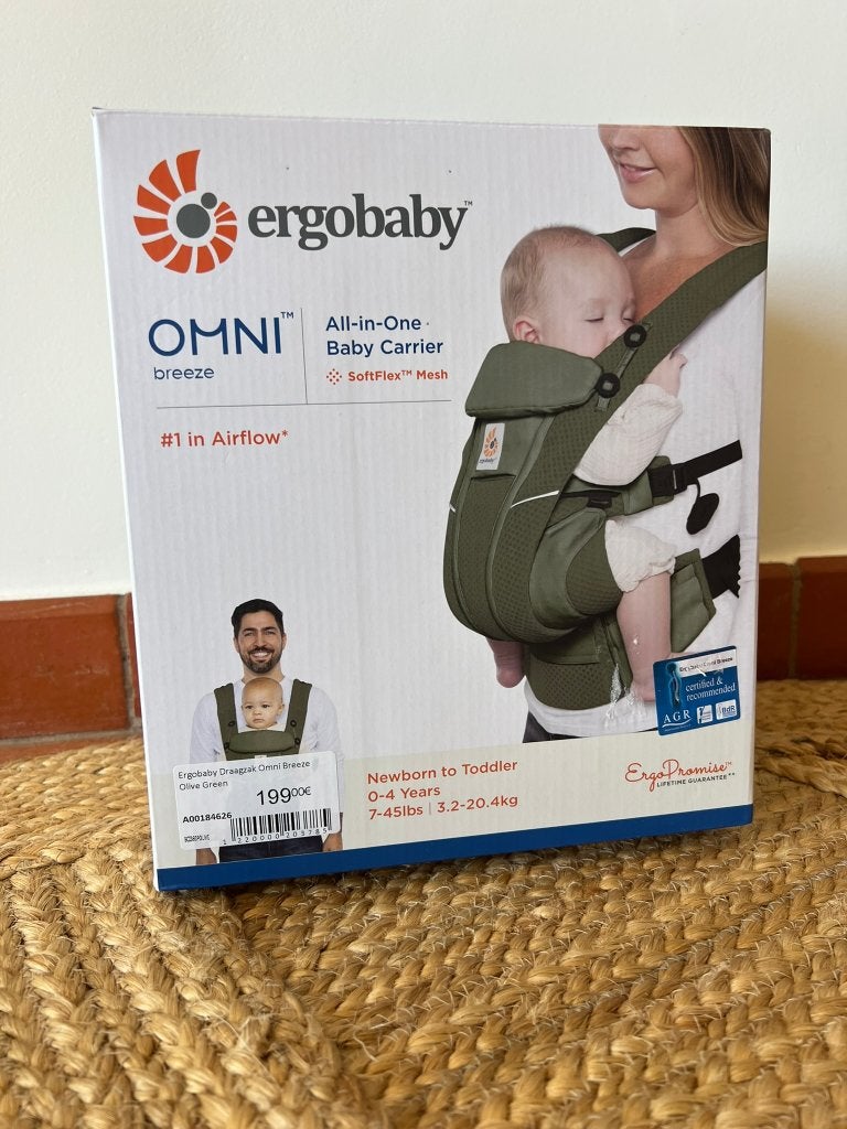 Draagzak Ergobaby Omni Breeze Olive Green, Enfants & Bébés, Enlèvement, Comme neuf, Ventre ou Dos, Porte-bébé