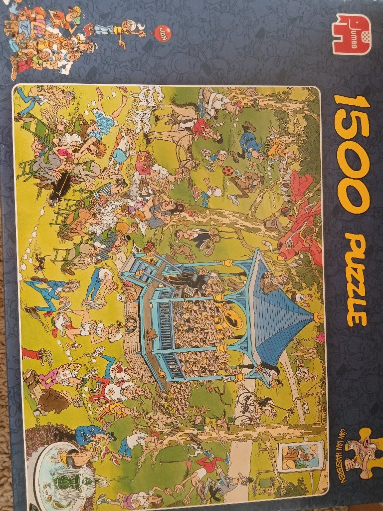 puzzel "Het muziekpaviljoen" (1500 st) Jan Van Haasteren, Enlèvement ou Envoi, 500 à 1500 pièces, Comme neuf, Puzzle