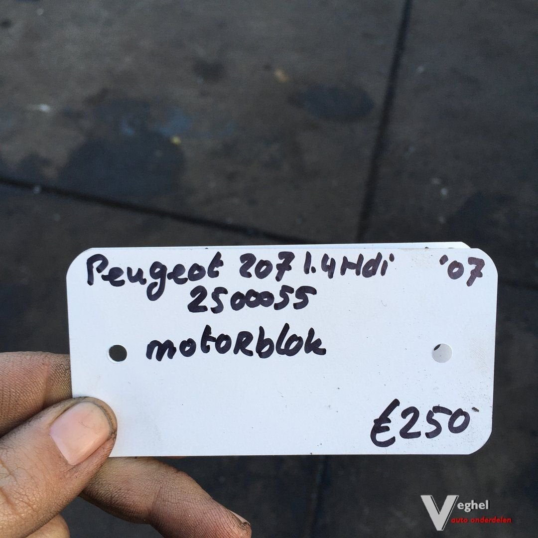 Peugeot 207 1.4 hdi 5drs 2007 2500055 Motorblok Kaal, Auto-onderdelen, Motor en Toebehoren, Gebruikt, Ophalen