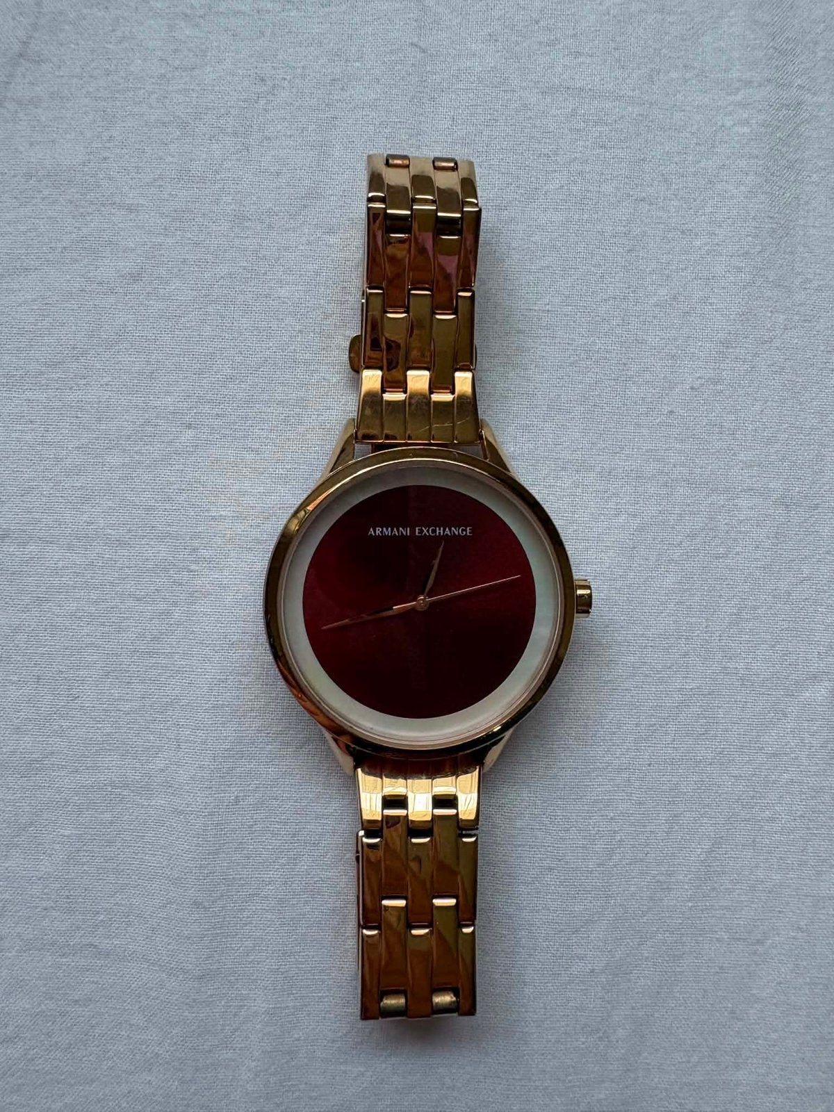 Armani Exchange Harper Rose goud, Handtassen en Accessoires, Horloges | Dames, Ophalen, Zo goed als nieuw, Goud, Polshorloge