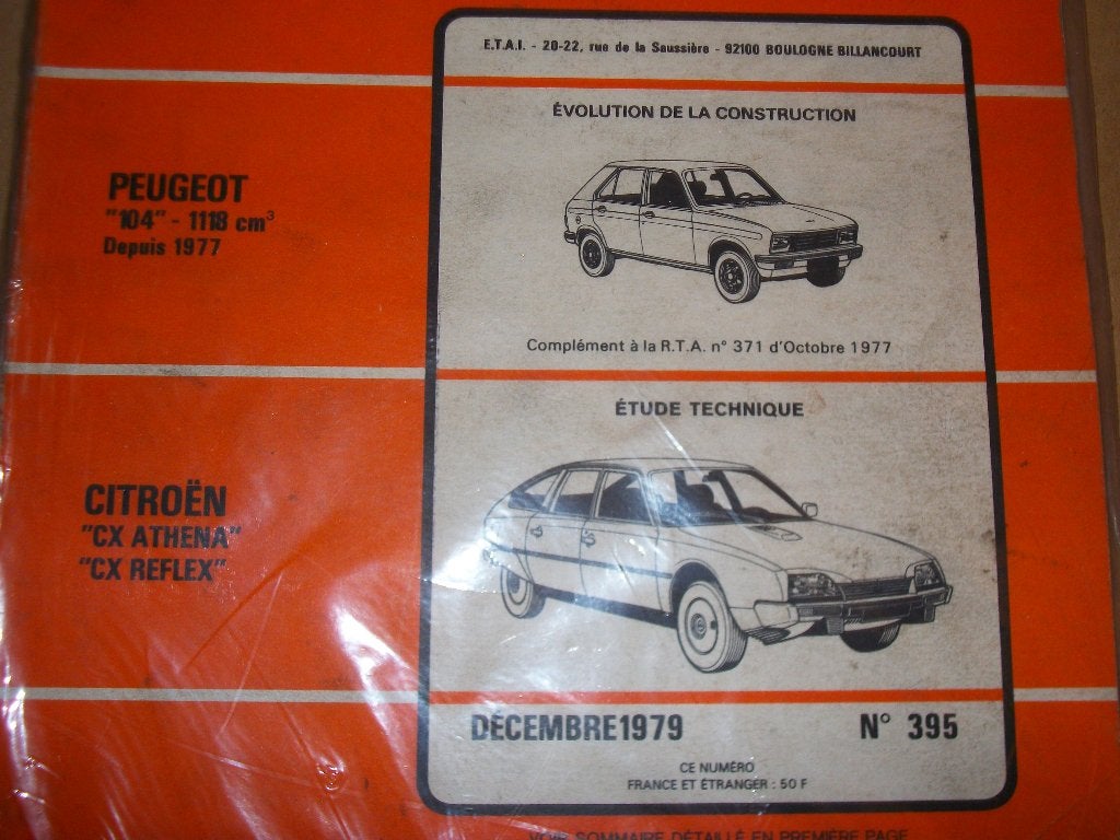revue technique citroen CX athena reflex 1979, Enlèvement ou Envoi