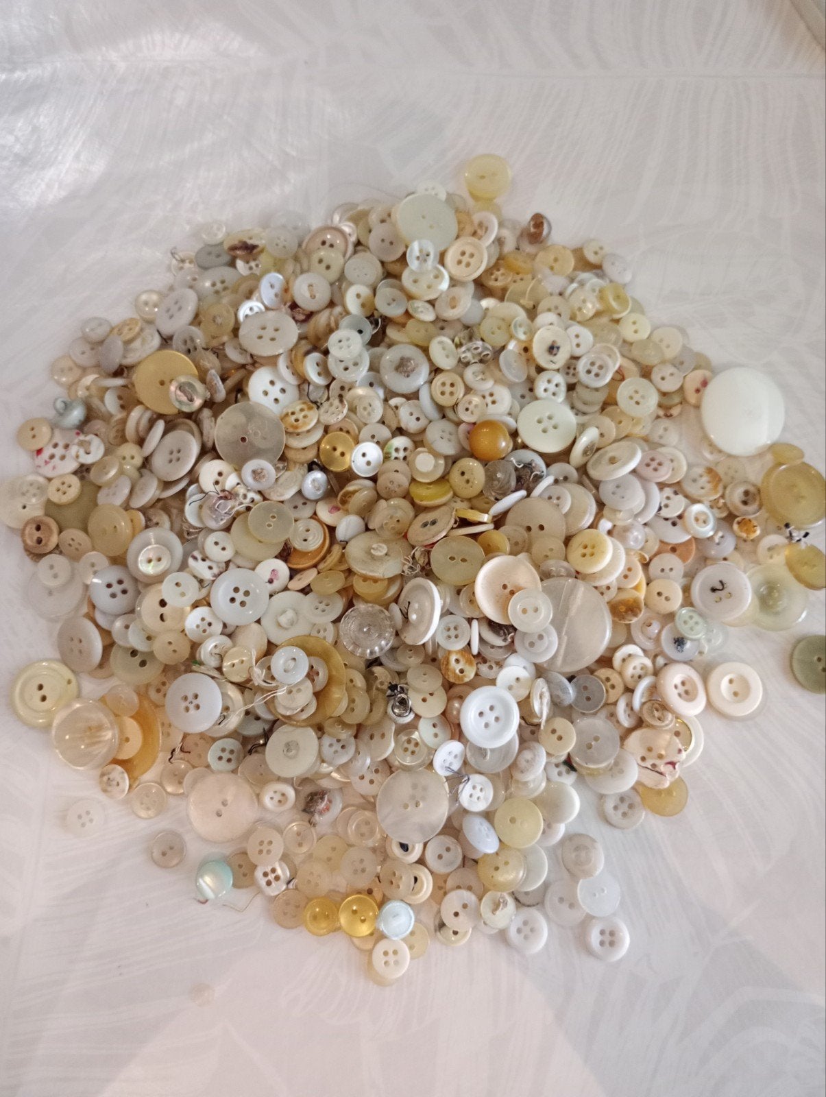 Gros lot de boutons de couture vintage – Blanc, crème, nacre, Enlèvement ou Envoi