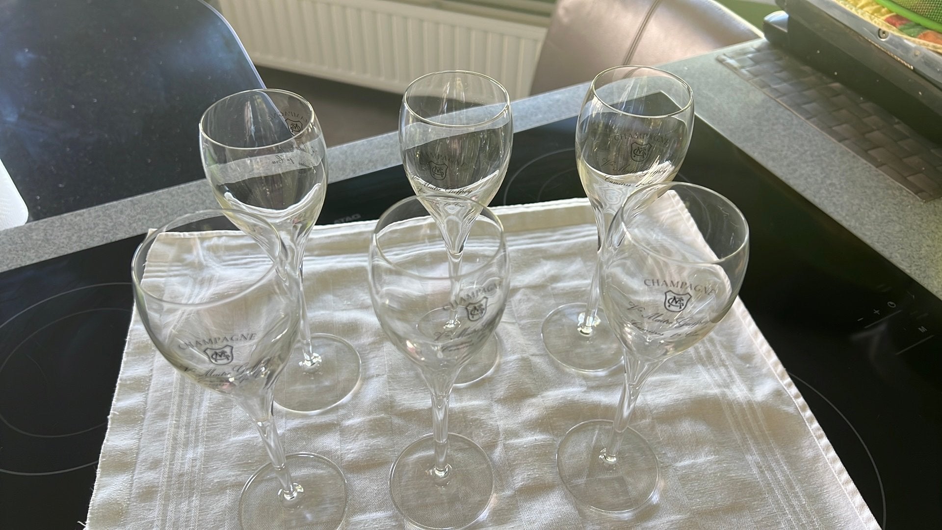 Verres à champagne 6 pièces, Collections, Enlèvement, Comme neuf