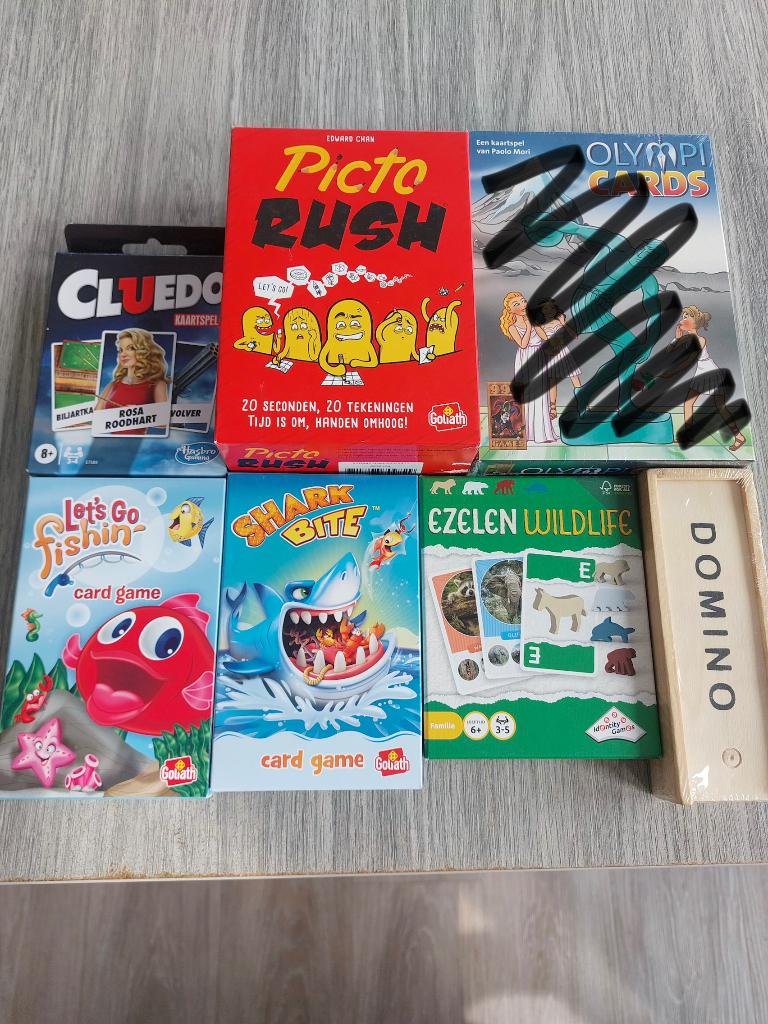 6 Gezelschapspellen, allemaal nieuw én geseald., Een of twee spelers, Ophalen, Nieuw