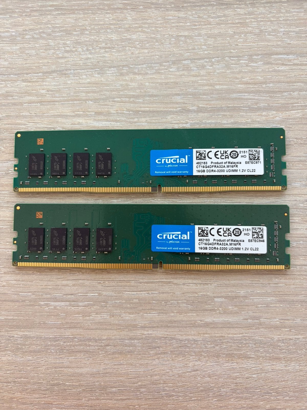 32GB DDR4 3200mhz Crucial (2x16GB), Informatique & Logiciels, 32 GB, Enlèvement ou Envoi, DDR4, Utilisé