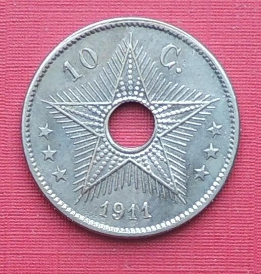 1911 10 centimes Congo, Timbres & Monnaies, Envoi, Métal, Monnaie en vrac