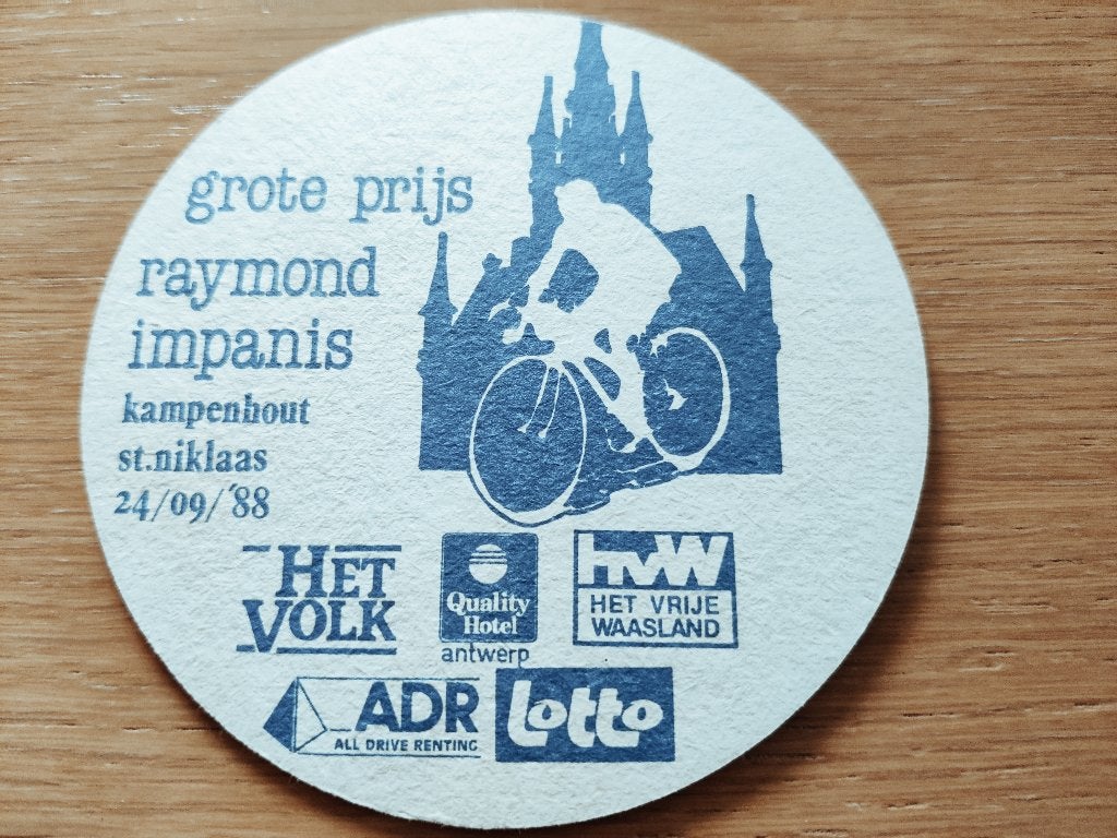 Bierviltje Hoegaarden R/V (Grote prijs Raymond Impanis 1988), Verzamelen, Biermerken, Ophalen of Verzenden, Zo goed als nieuw