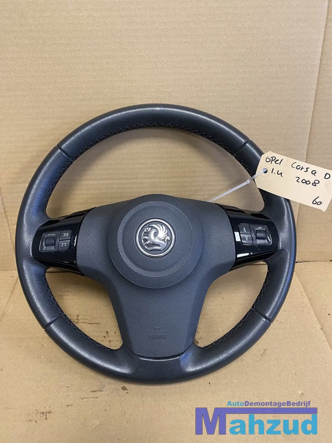 OPEL CORSA D LEER LEDER STUUR stuurwiel met airbag, Gebruikt, Opel Automobile GmbH, Kontakt@opel-infoservice.de, Opel