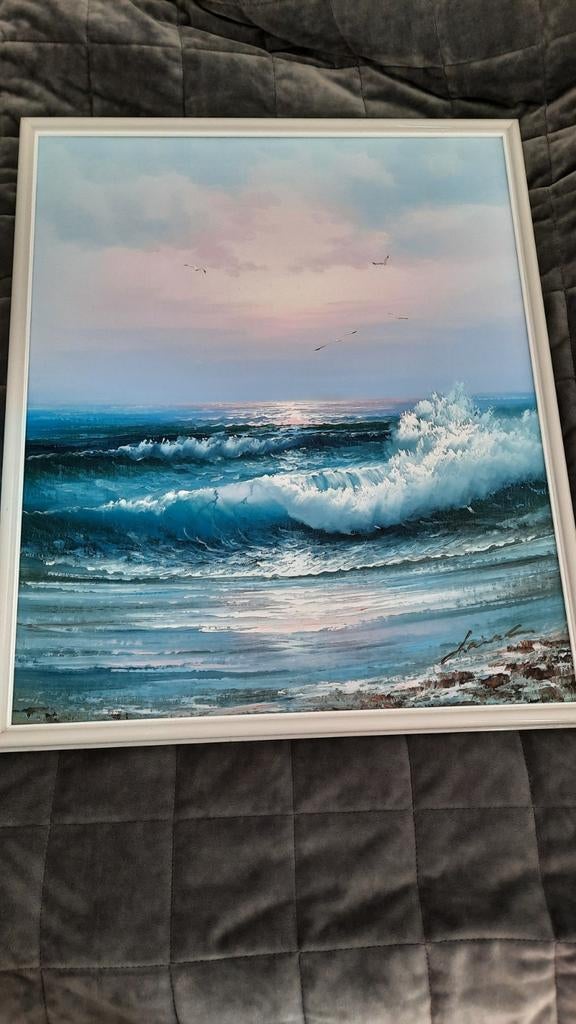 Schilderij „de zee, haar golven en haar meeuwen”, Antiek en Kunst, Ophalen