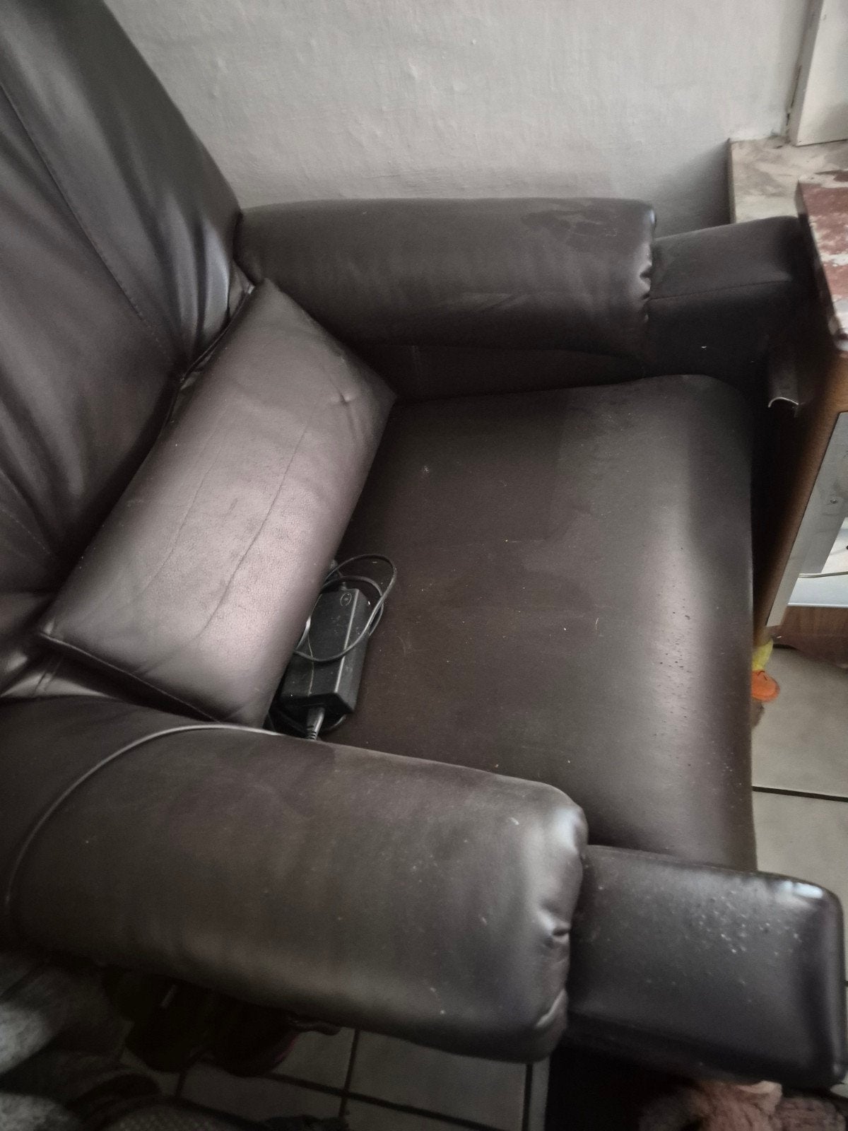 Relaxzetel 50 euro, lederen zetel, Ophalen, Gebruikt