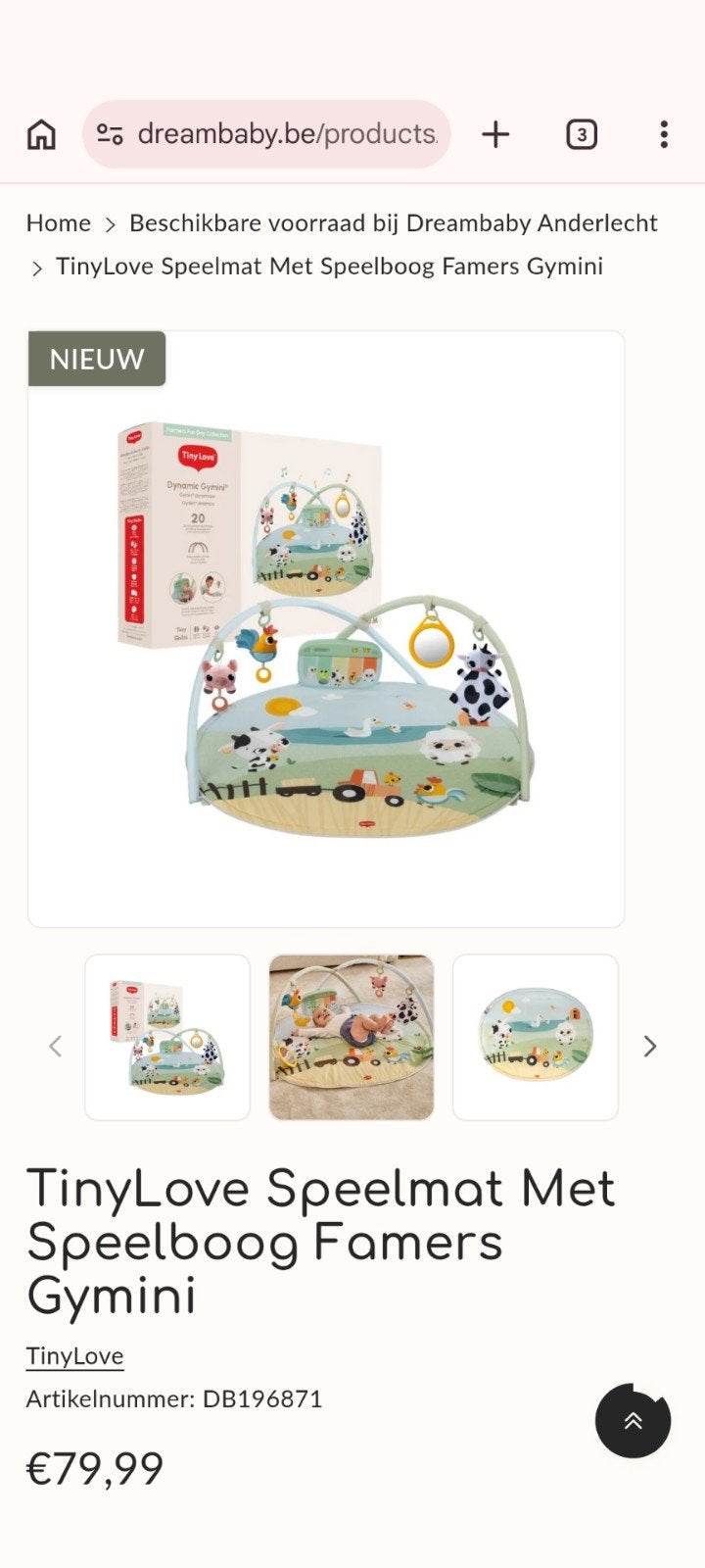 Tiny Love speelmat met speelboog, Kinderen en Baby's, Ophalen, Nieuw