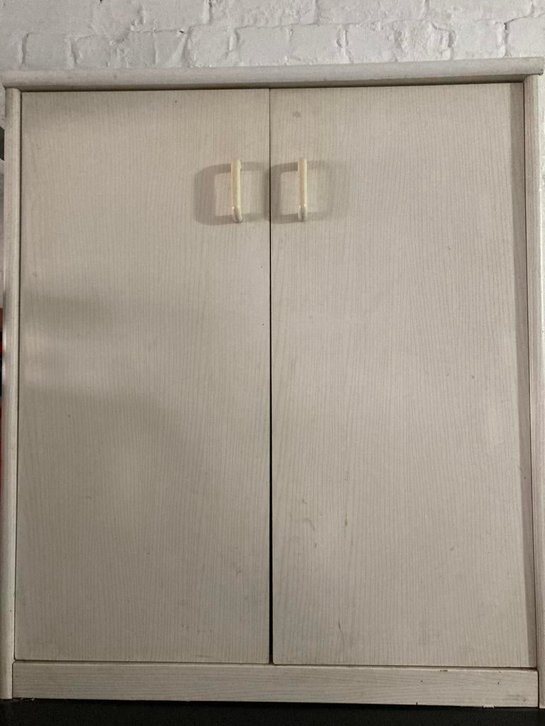 Witte kast voor badkamer of gereedschap, Ophalen, Gebruikt, Teakhout, 50 tot 100 cm