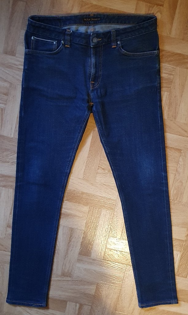 Nudie Jeans - Skinny Lin - Rinse Selvage (W32/L32), Nudie Jeans, Blauw, W32 (confectie 46) of kleiner, Ophalen of Verzenden