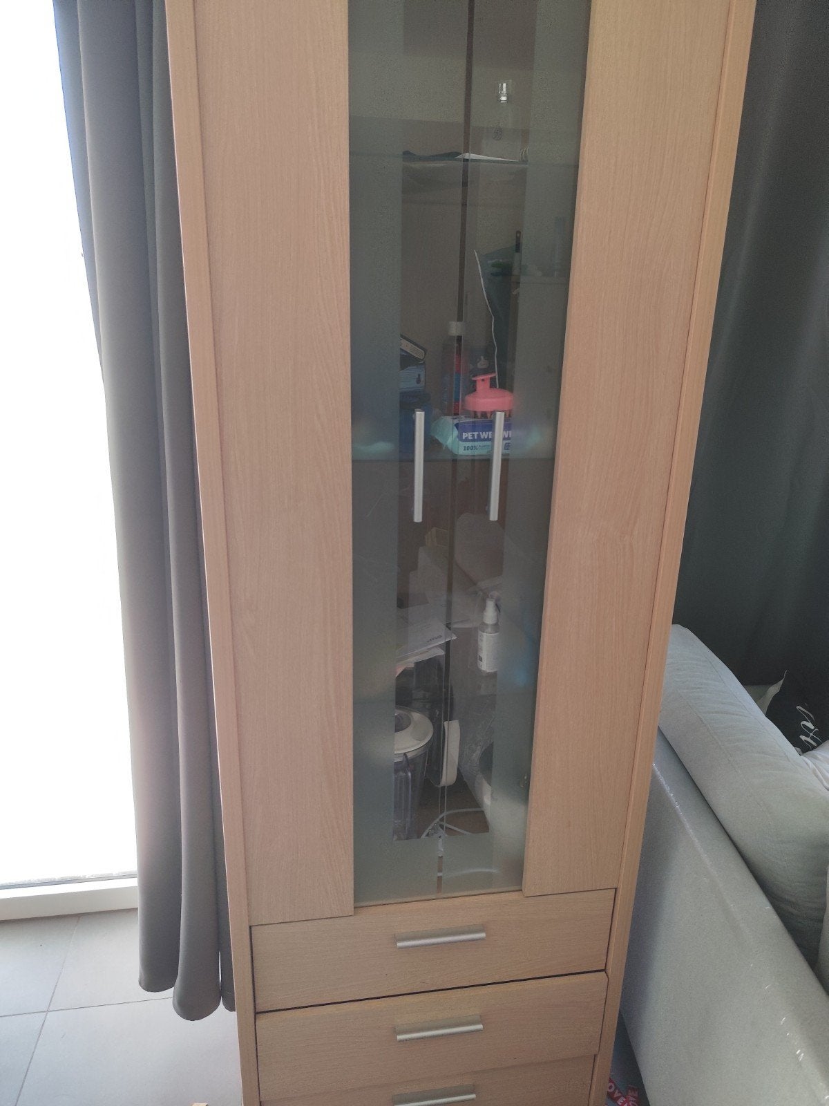 Vitrinekast / Displaykast, Ophalen, 200 cm of meer, Met lade(s), 50 tot 100 cm
