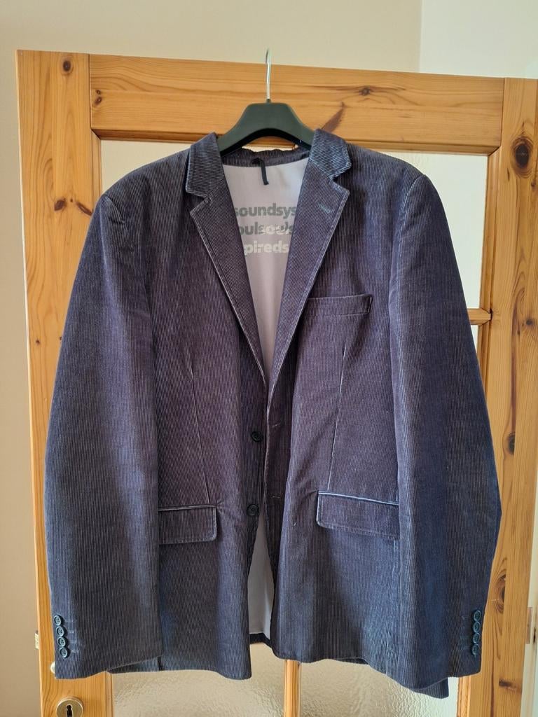 Gilet de costume en velours bleu foncé. Taille XXL. Célio., Enlèvement