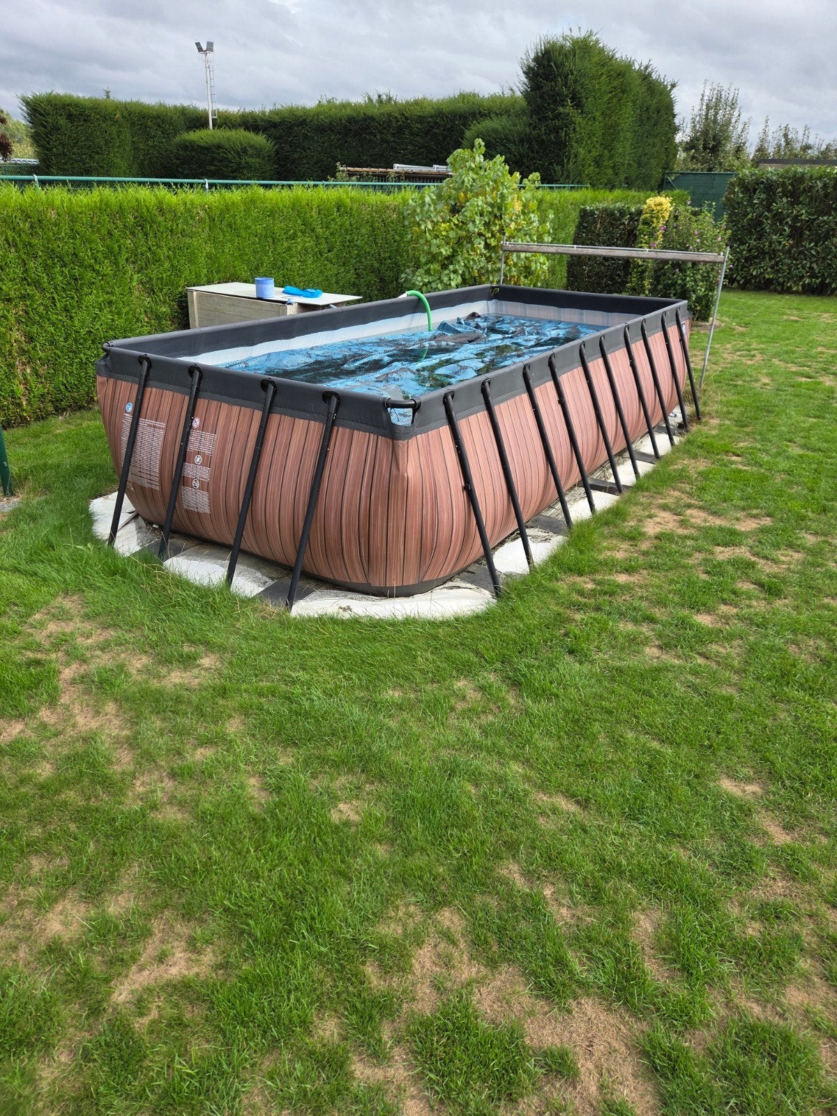 Sortie piscine 540x250 avec pompe à chaleur + eaux usées, Jardin & Terrasse, Enlèvement, Utilisé, Rectangulaire, 400 cm ou plus