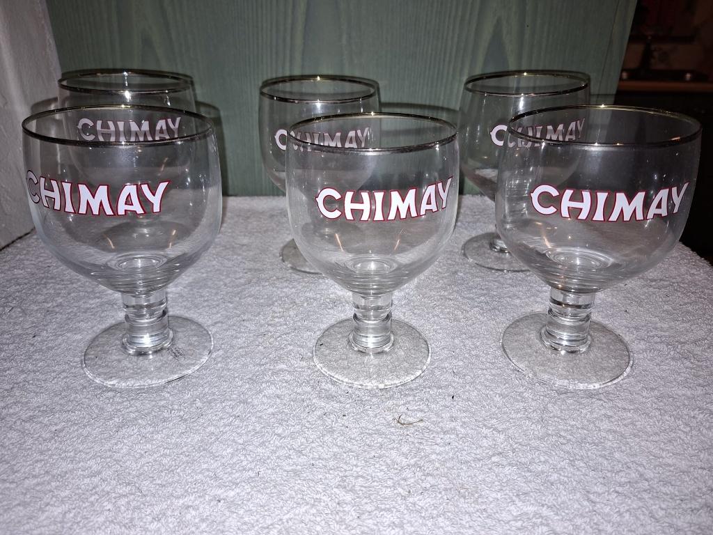6 kristallen Chimay trappisten glazen, jaren 1980, Verzamelen, Ophalen of Verzenden, Nieuw, Glas of Glazen, Overige merken