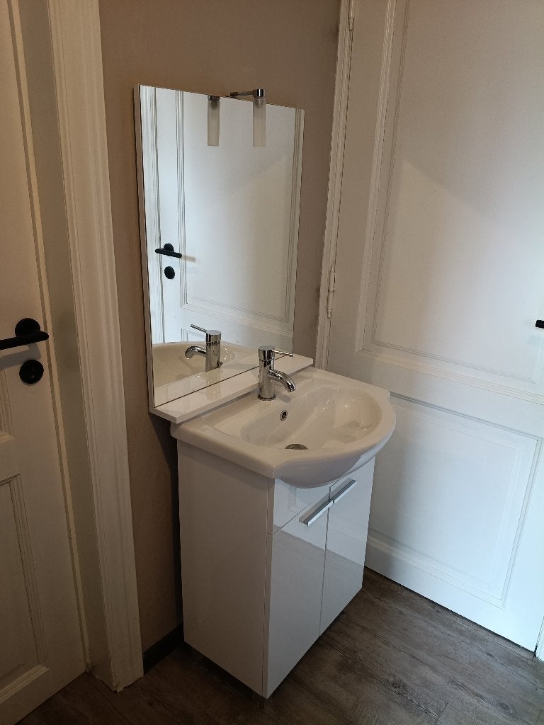 Lavabo avec meuble et miroir, Enlèvement, Comme neuf, Lavabo