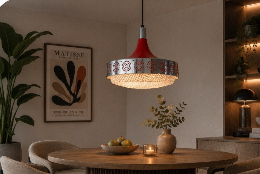 Vintage space age hanglamp 70' Diameter 27cm, Huis en Inrichting, Ophalen