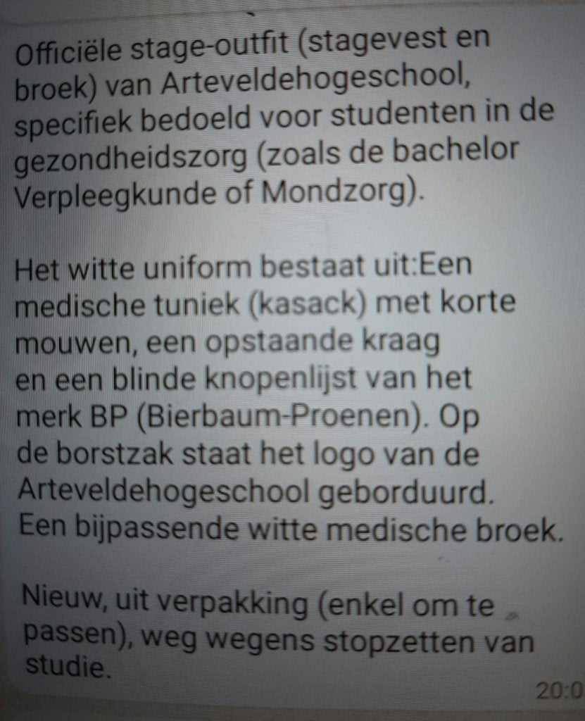 officiele stage outfit vest en broek, Ophalen, Nieuw, Wit