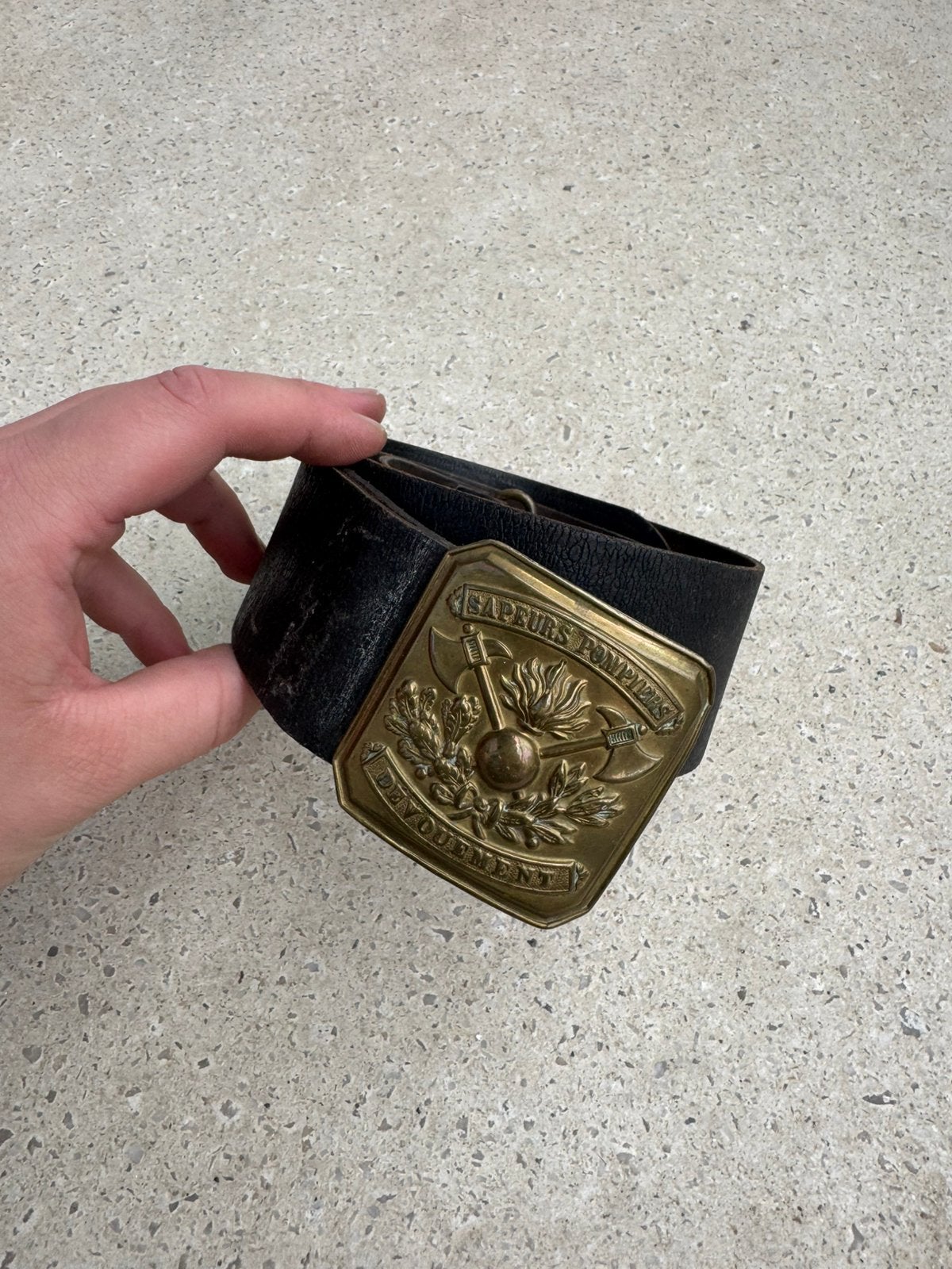 WW1 boucle + ceinture Française de pompiers, Collections, Objets militaires | Général, Enlèvement ou Envoi