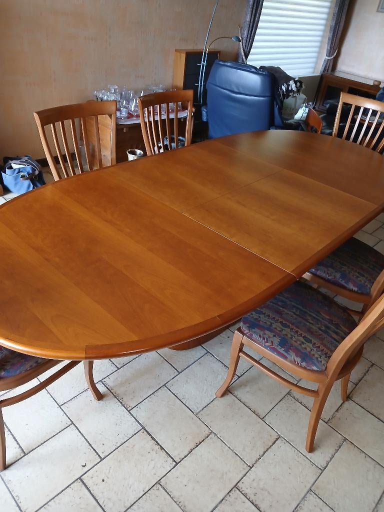 Salle à manger acajou, Huis en Inrichting, Complete eetkamers, Zo goed als nieuw, 6 tot 8 stoelen, Ophalen
