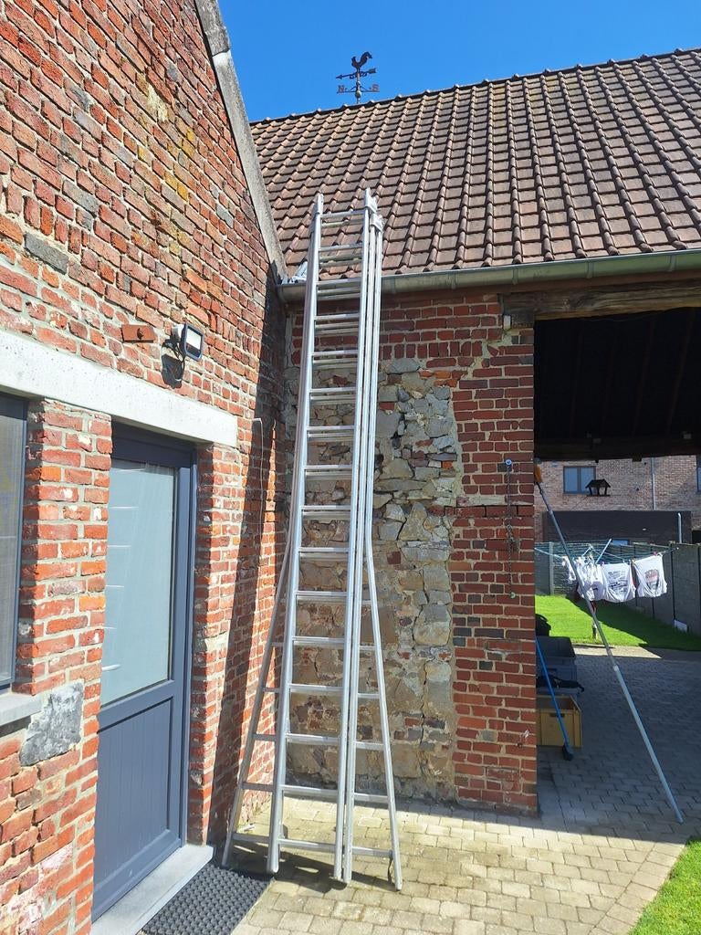 Echelle triple professionnelle 3x5m  transformable, Enlèvement, Utilisé, Échelle, 4 mètres ou plus