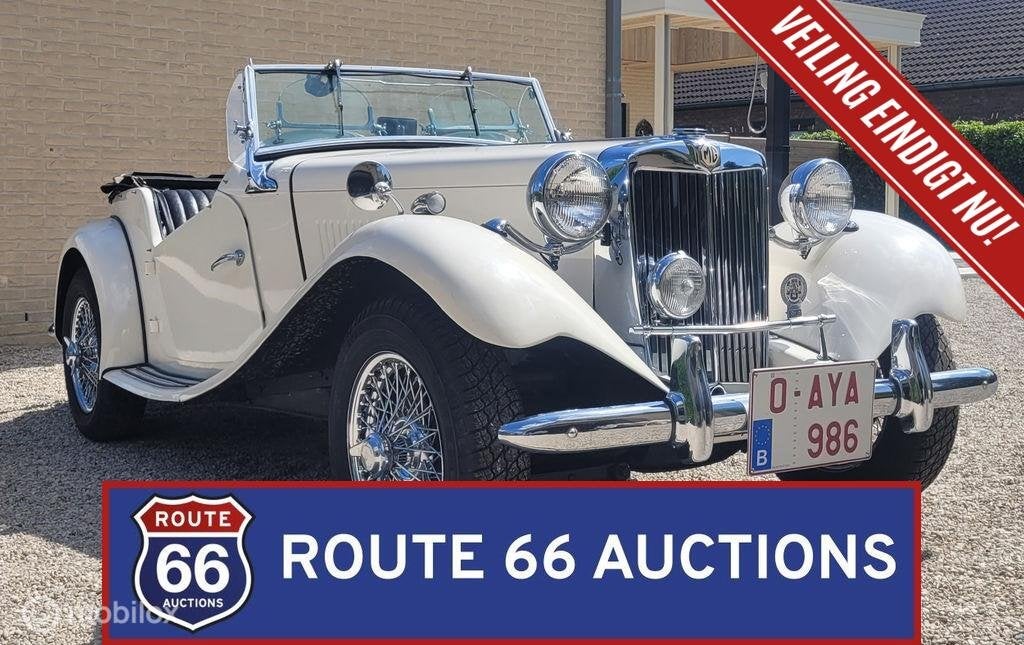 MG TD | 1951 | Route 66 Auctions, Auto's, Oldtimers, Zwart, Bedrijf, Handgeschakeld, Overige carrosserie