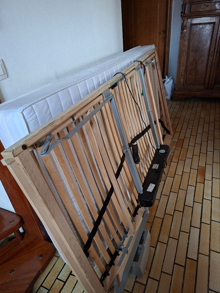 Sommier électrique et matelat à donner, Ophalen, 100 cm, Eenpersoons, Zo goed als nieuw