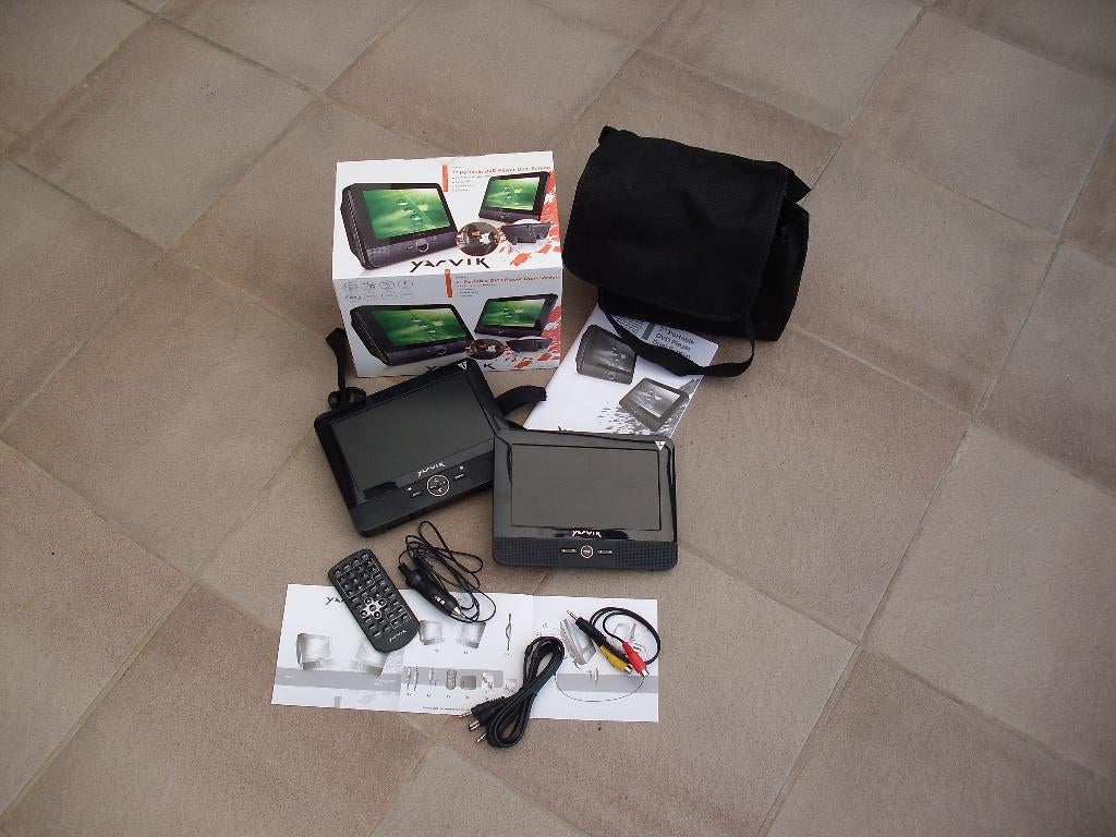 Yarvik 7 Portable DVD Player Dual Screen, Ophalen of Verzenden, Zo goed als nieuw, Dvd-speler, Draagbaar
