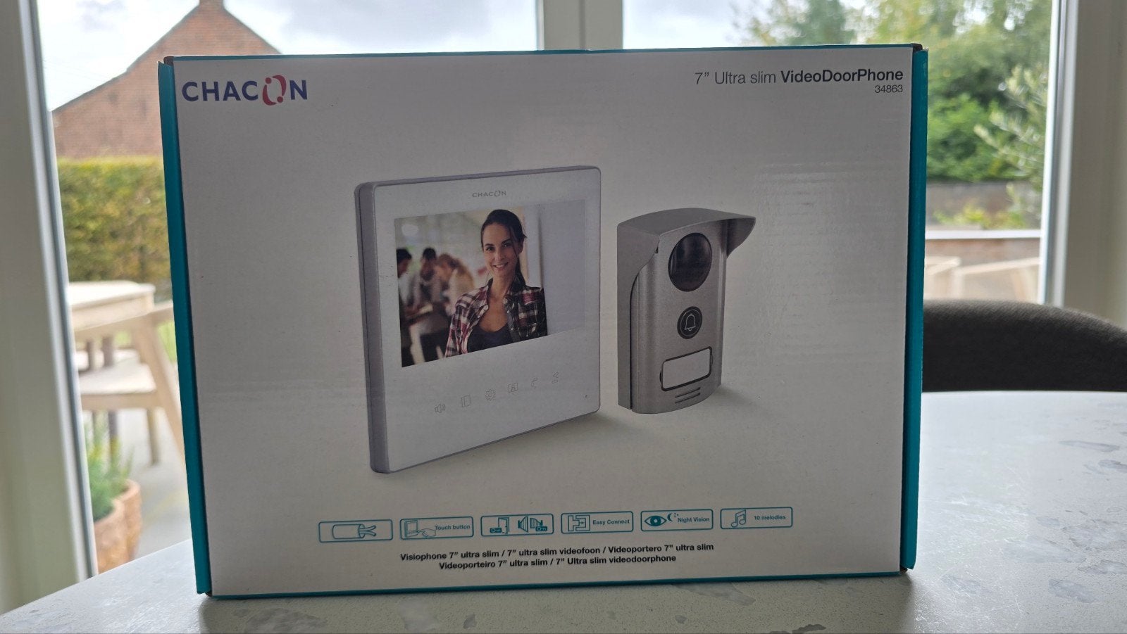 Vidéophone 2 fils 7" blanc Ultra Slim CHACON, Enlèvement ou Envoi, Caméra intégrée, Neuf, Filaire