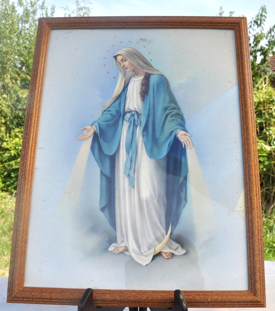 cadre mural la vierge tour en bois, Enlèvement ou Envoi