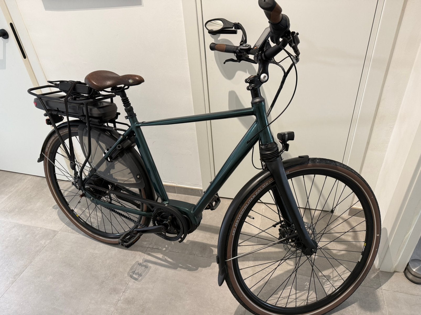 Elektrischeq herenfiets met schijfremmen- LEES BESCHRIJVING!, Fietsen en Brommers, Ophalen, Zo goed als nieuw