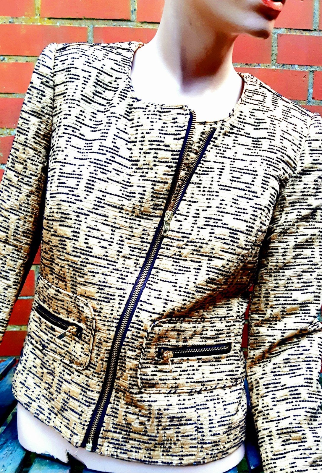 Gouden Vest voor Vrouven Geinstipeerd op Chanel, Mango, Ophalen of Verzenden, Zo goed als nieuw, Jasje