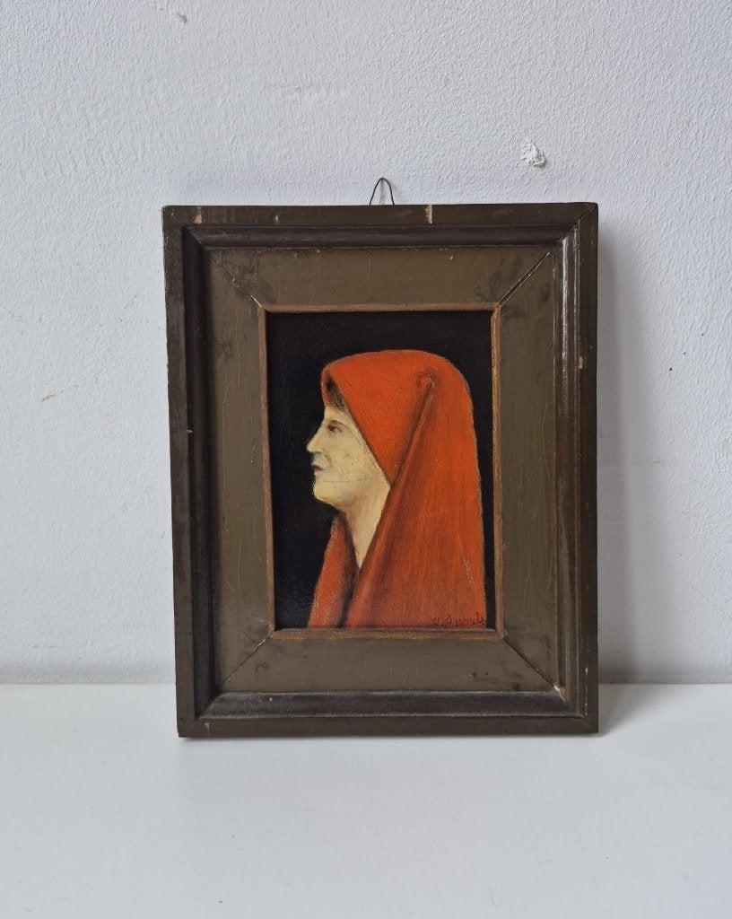Olieverf op paneel, gesigneerd rechtsonder, Antiek en Kunst, Ophalen, Gesigneerd, Olieverf, Paneel