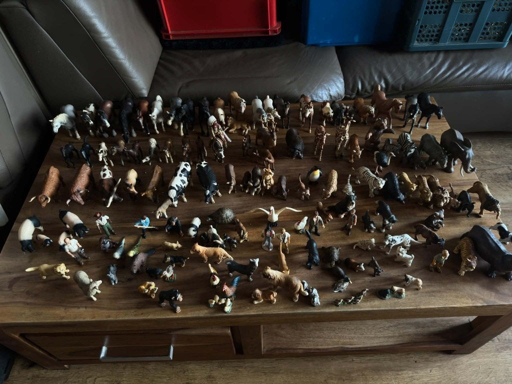 Groot lot Schleich figuren en accessoires, Verzamelen, Ophalen, Gebruikt, Overige soorten, Beeldje of Figuurtje