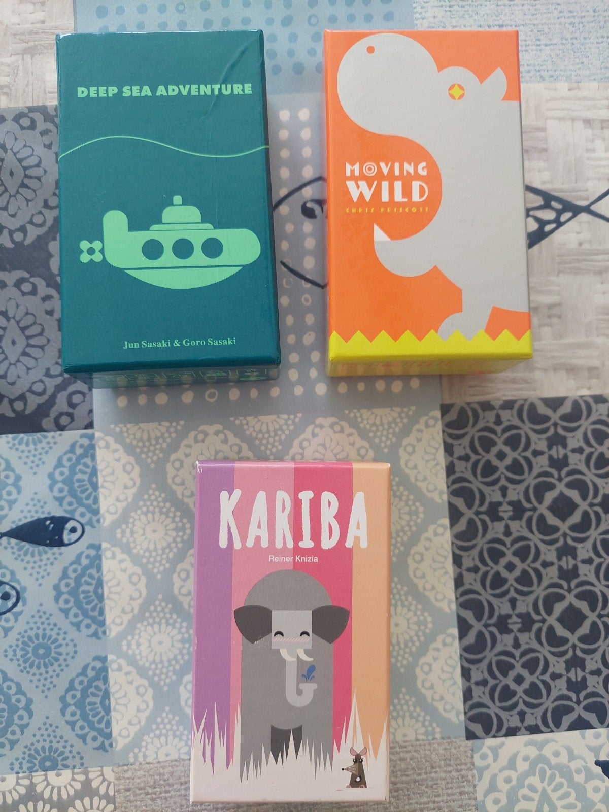Bordspellen: oink, deep sea adventure, moving wild, kariba, Ophalen