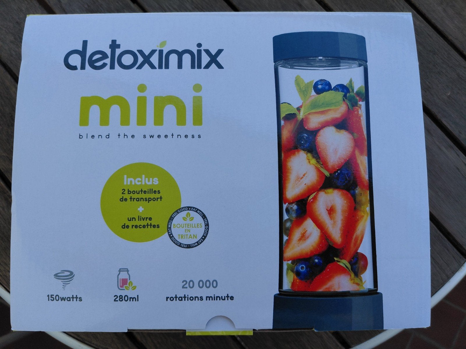 mixeur Detoximix mini, 150w, 2 bouteilles, livre recettes, Electroménager, Enlèvement