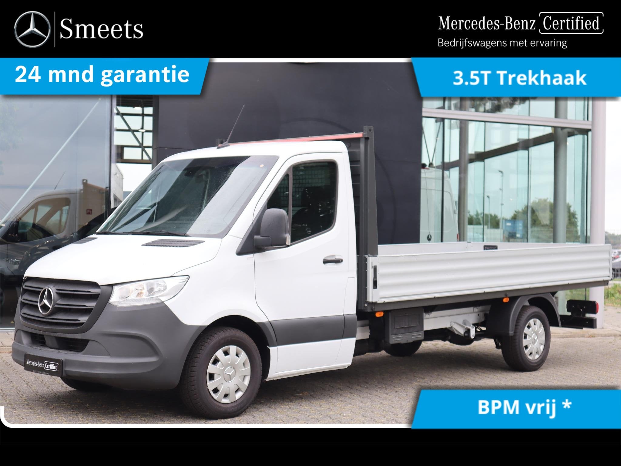 Mercedes-Benz Sprinter 319 CDI L3 OPEN LAADBAK AUT. 3.5T TRE, Auto's, Automaat, Euro 6, 4 cilinders, Wit