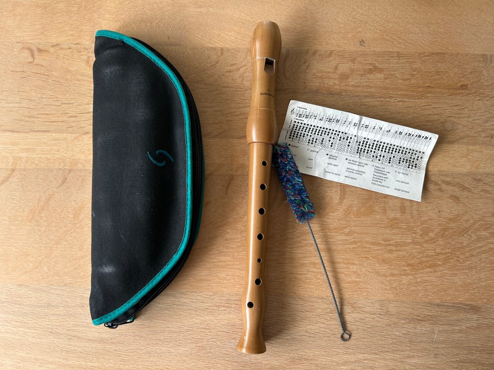 Mollenhauer blokfluit - met etui & accessoires, Musique & Instruments, Enlèvement ou Envoi, Comme neuf