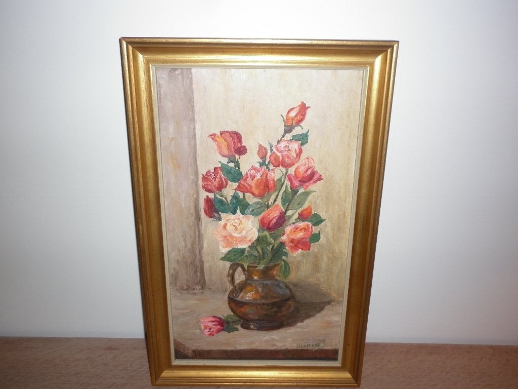 Zeer mooi schilderij op doek - stilleven, Ophalen of Verzenden, Stilleven, Doek