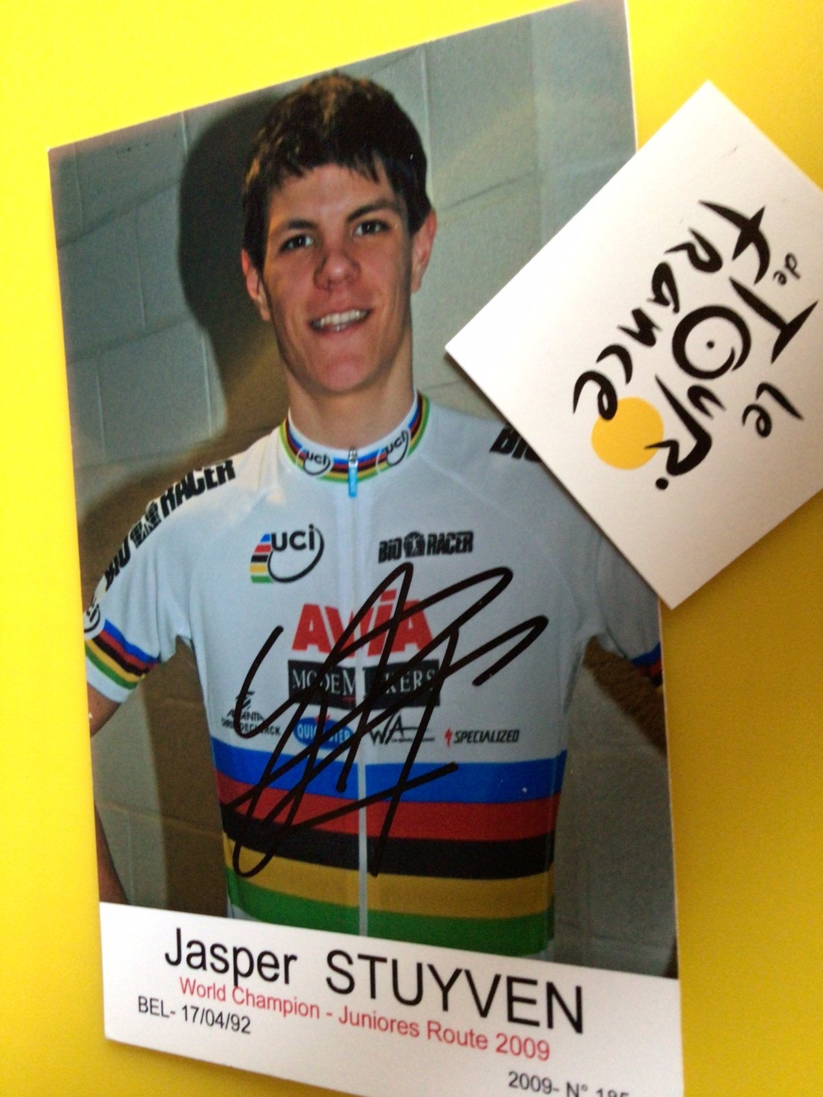 Wielerkaart 2009 wk jasper stuyven signe, Sports & Fitness, Cyclisme, Envoi